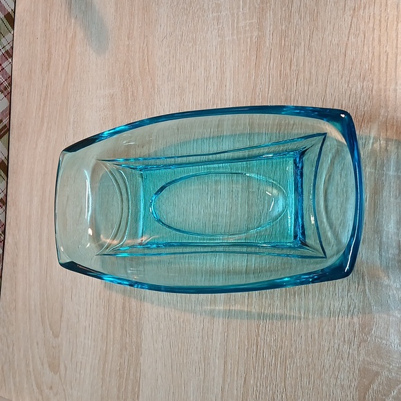 Vintage Blue Atlas Glass Relish Dish - Picture 8 of 14